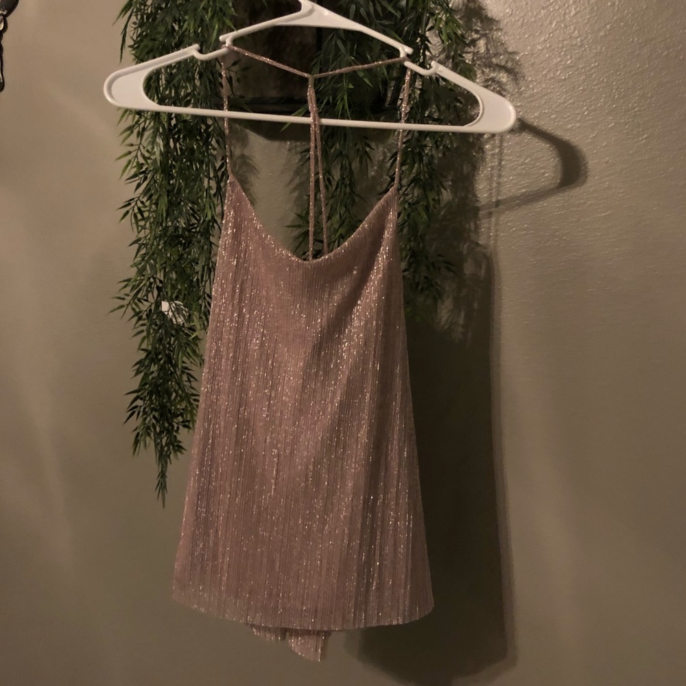 Shimmering blush Express tank top NWT